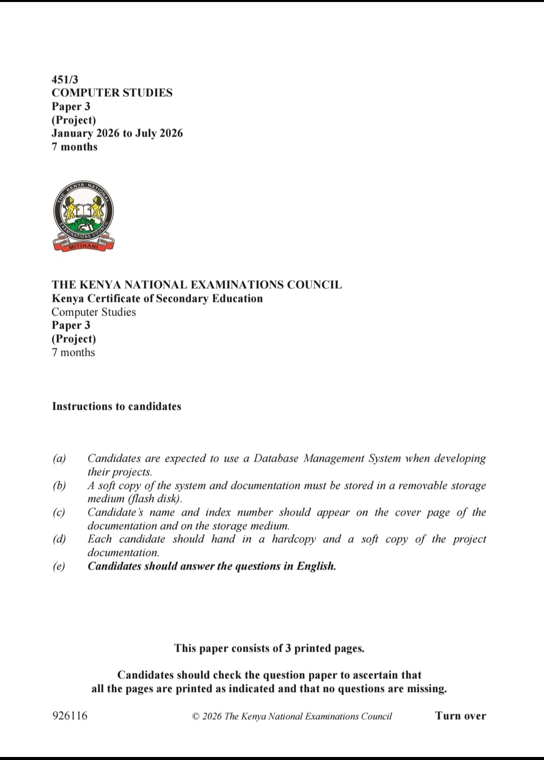 Kcse Computer Project Form Layout Azani Internet Service Provider Information System | KCSE 2026 Computer ...
